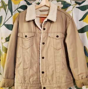Levi's Khaki Sherpa Trucker Jacket